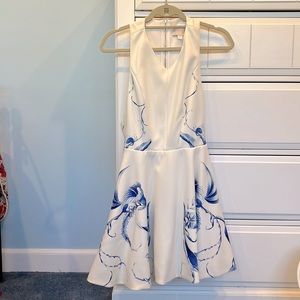 Blue and white floral dress